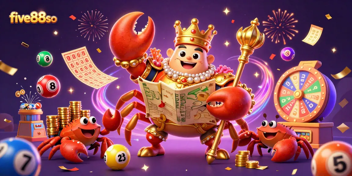 Experience the excitement of five88so with vibrant gaming elements showcasing a crab-themed casino world.