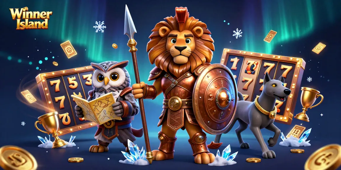 Win big at Winner Island with vibrant 3D characters and dynamic casino elements in a thrilling environment.