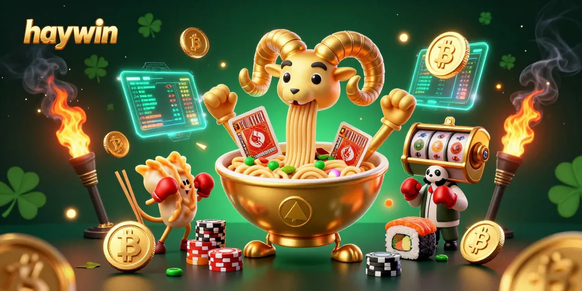 Engage with haywin's vibrant casino scene featuring animated characters and gleaming slot reels.