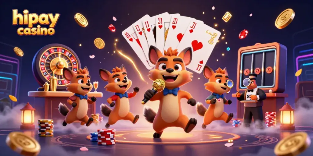 Enjoying the thrilling atmosphere of hipay casino with lively hyenas in a comedy casino club.