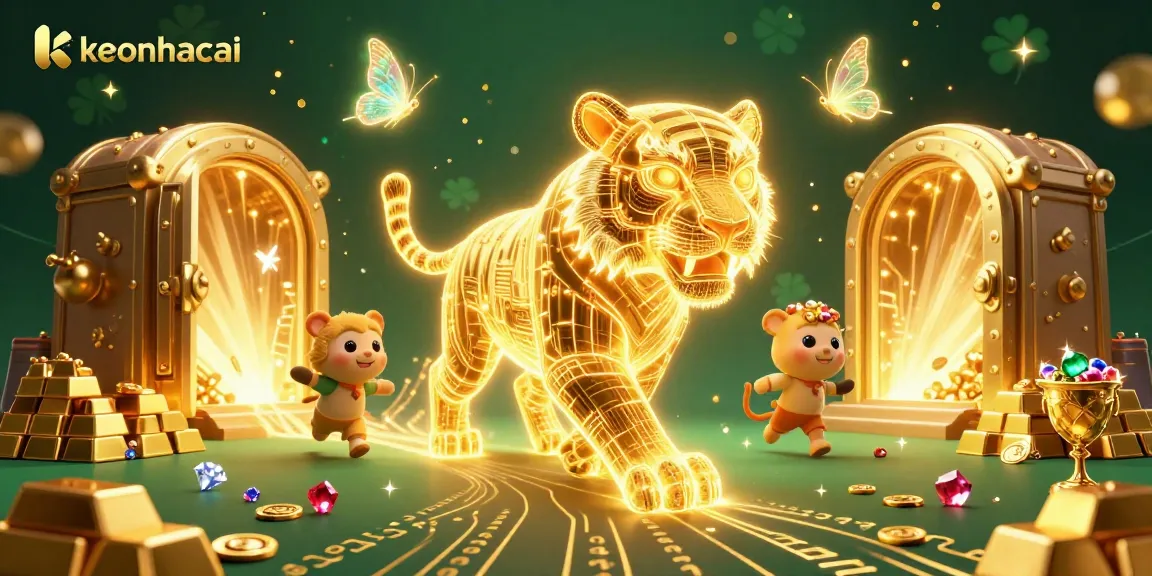 Experience winning strategies with keonhacai in an ultra-detailed digital casino landscape illustration